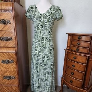 Vintage 90's Y2k Rampage Green Floral Dress